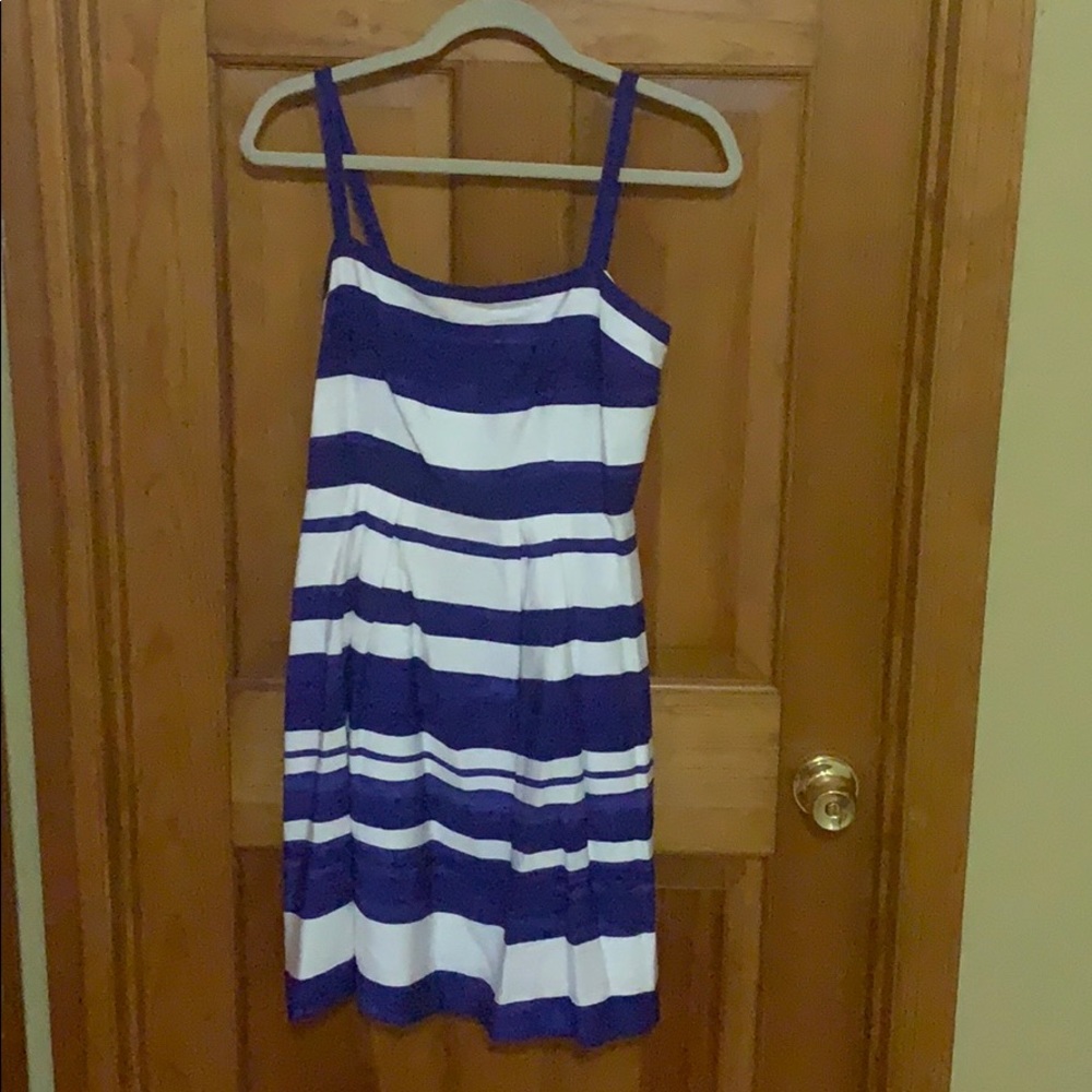 Loft Blue and White Striped Dress